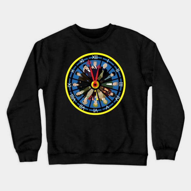 Tick Tock Doctor clock (Black) Crewneck Sweatshirt by MrSaxon101